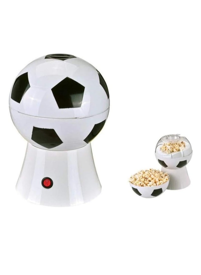 JAJEEK Popcorn Poppers Air Popcorn Maker for Healthy, Fat-Free Retro Hot Air Popcorn – Football Style Design, Perfect for Family Movie Nights, Parties, and Snacks (White and Black)  - Image 5