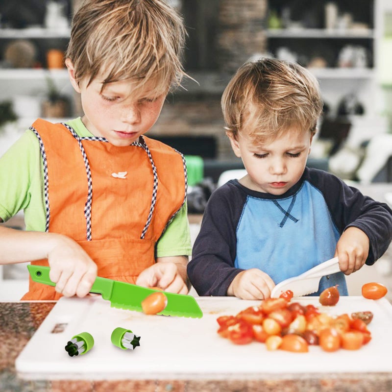 Yeeammk 13 Pieces Montessori Kitchen Tools For Toddlers-Kids Cooking Sets Real-Toddler Toys Set For Real Cooking With Plastic Toddler Safe Knives Crinkle Cutter Kids Cutting Board - Image 3