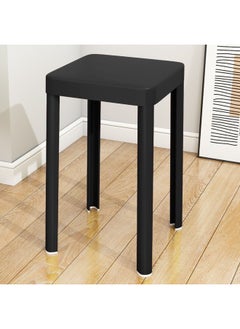 DANUBE HOME Cossa Stool Light Weight Single Backless Chair PP Material Modern Design 1 Seater Chair For Living Room Dining Room Indoor Furniture L28xW28xH45.5cm -Black 