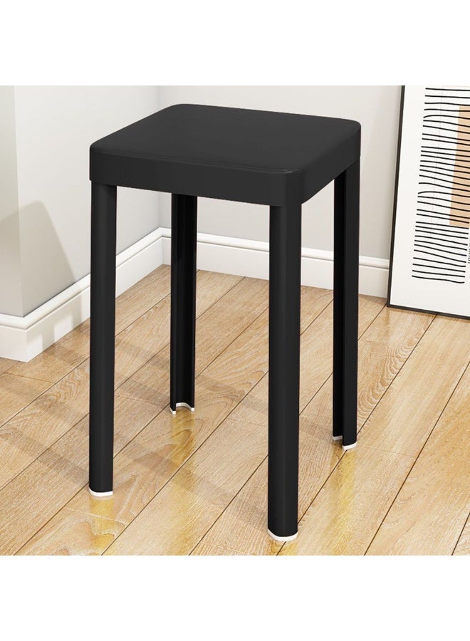 DANUBE HOME Cossa Stool Light Weight Single Backless Chair PP Material Modern Design 1 Seater Chair For Living Room Dining Room Indoor Furniture L28xW28xH45.5cm -Black 