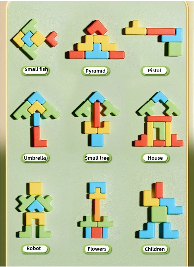 CALL PLAY - 3D Tetris Puzzle Blocks - Random Entry Stacking Game, Creative Building Toys for Kids & Adults with Foldable Stand, Multi-Shape Design for Endless Fun - Ideal Family Board Game Gift - Image 1