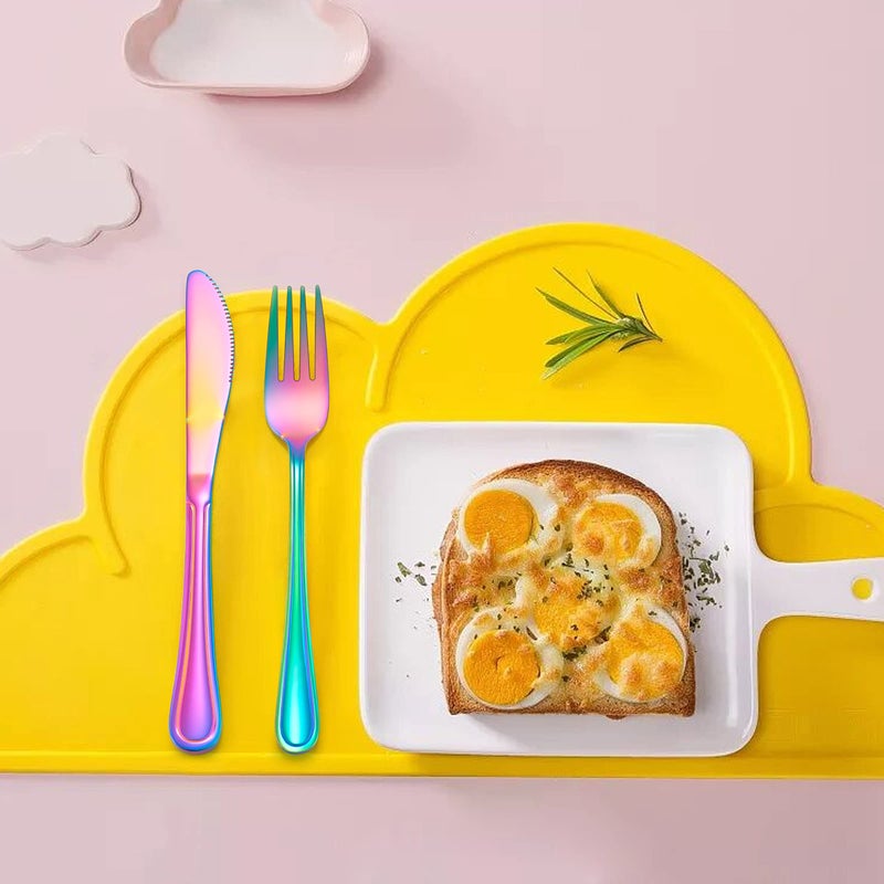 LIANYU 12-Piece Rainbow Kids Silverware Set, Stainless Steel Toddler Utensils Flatware Set, Child Cutlery Tableware for 4, Include knife Fork Spoon, Mirror Finished, Dishwasher Safe - Image 5