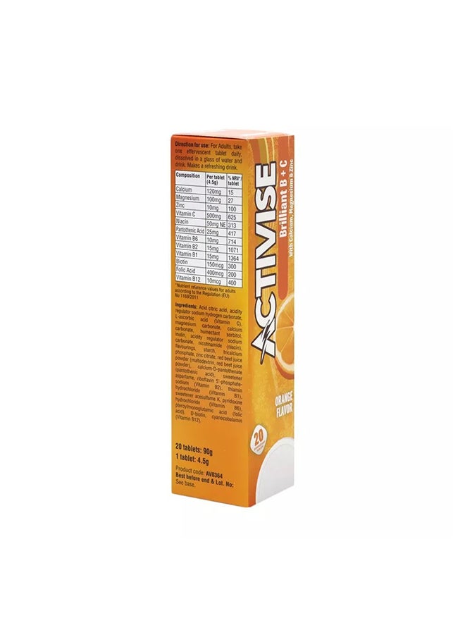 Activise Activise Brilliant B + Vitamin C Effervescent Tab 20's  - Image 2