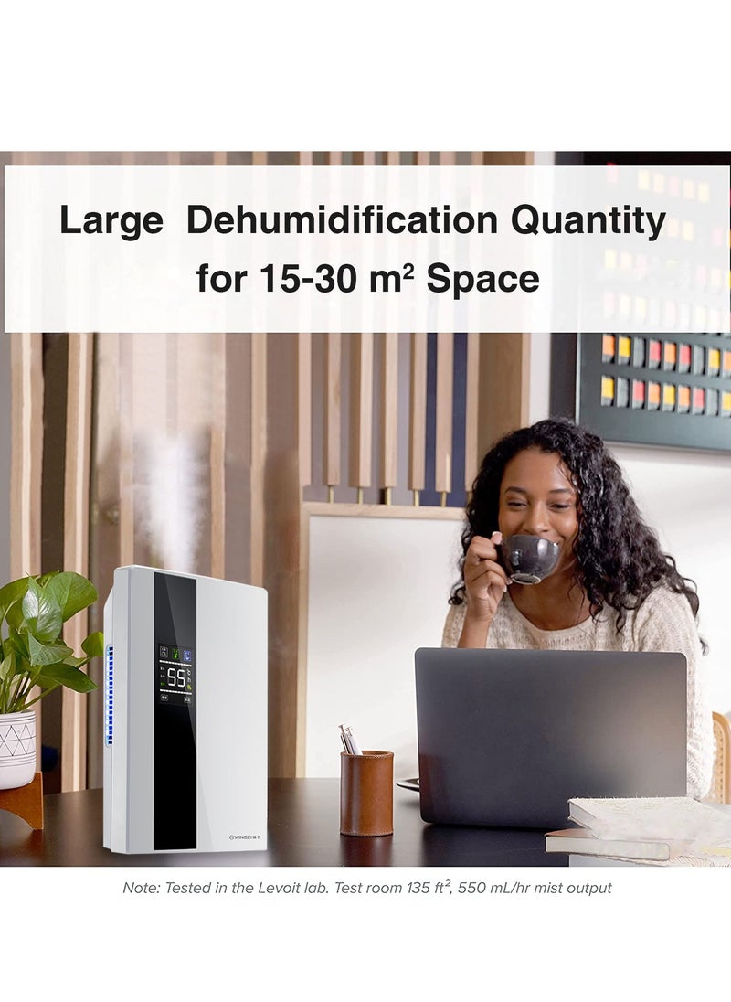 24 Hours Dehumidifying Electric Air Dryer Smart Touch LED Display Can Adjust Humidity Low Temperature Defrosting Function Home, Kitchen, Bathroom, Basement, Office