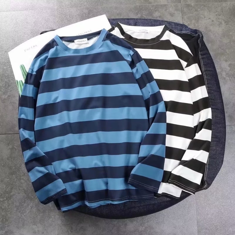 Hong Kong Style Round Neck T-shirt Men's Top T-shirt Spring and Autumn Korean Style Loose Casual Students Couple Long Sleeve Base Shirt Trendy - Image 3