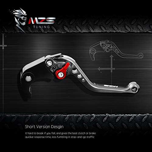 MZS Black Motorcycle Brake Clutch Levers Adjustable Short Compatible with Diavel X/Monster 1100 1200 / Multistrada 950 1200 1260 / Panigale/Streetfighter 848 1100 V4 SP / 749 848 999 1098 1198 - Image 5