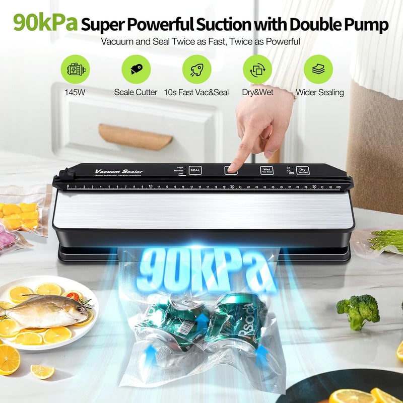 DeeprBetter Vacuum Sealer - Vacuum Sealer - Vacuum Sealer - Weld Seam, Integrated Roll Compartment, Cutter - Image 2