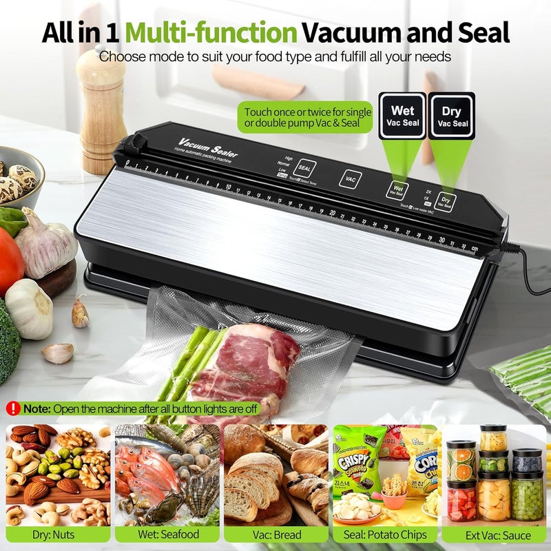 DeeprBetter Vacuum Sealer - Vacuum Sealer - Vacuum Sealer - Weld Seam, Integrated Roll Compartment, Cutter - Image 3