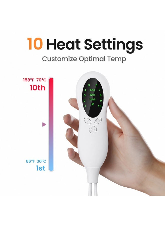 Celeritek Heating Pad, Electric Heating Pad for Back Pain and Cramps Relief, Moist Heat Pad for Shoulder, Knee, Neck, 10 Heat Settings& 3 Timers Auto-off, Machine Washable, Gifts for Women Men 76x40 CM - Image 2