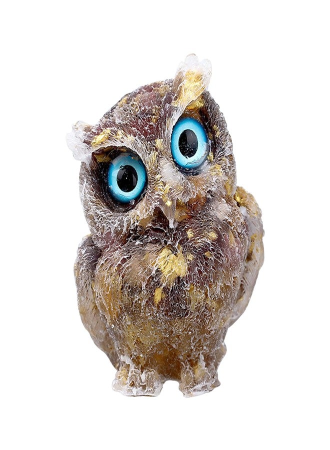DIYOMR 2.4" Owl Statue Reiki Spiritual Healing Owl Figurine Energy Fengshui Gemstone Crystal Animal Sculpture Attract Wealth Lucky Home Office Desk Decor (Tiger Eyes) - Image 1