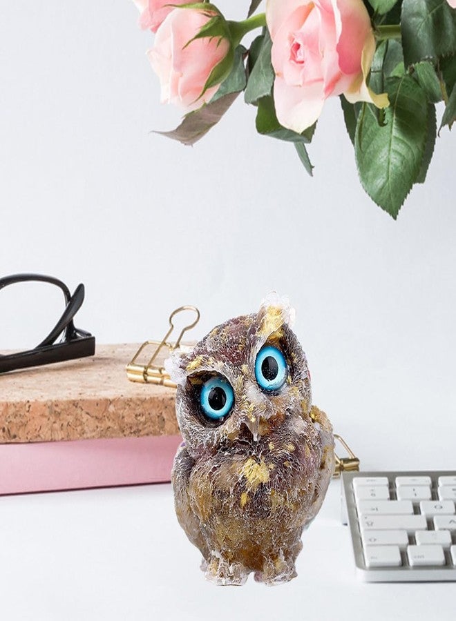 DIYOMR 2.4" Owl Statue Reiki Spiritual Healing Owl Figurine Energy Fengshui Gemstone Crystal Animal Sculpture Attract Wealth Lucky Home Office Desk Decor (Tiger Eyes) - Image 5