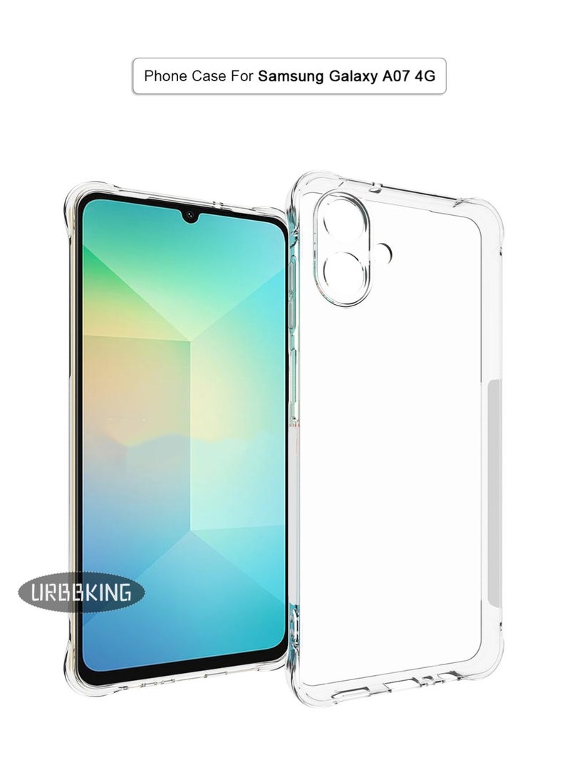 URBBKING Four Corners TPU Shock-Absorption Flexible Cell Phone Case Cover For Samsung Galaxy A07 Clear - Image 1