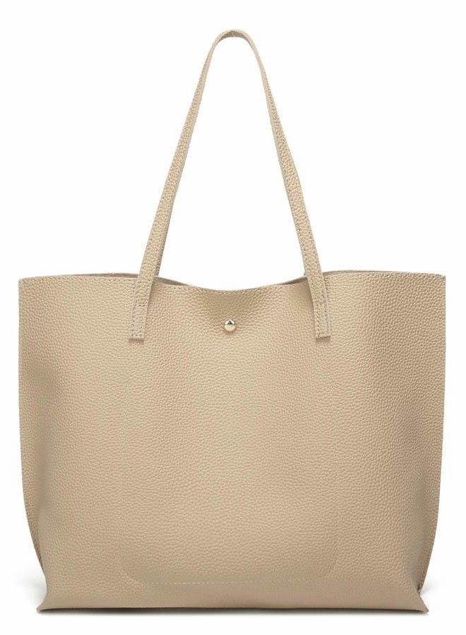 Dreubea Women's Soft Leather Tote Shoulder Bag from, Big Capacity Tassel Handbag - Image 5