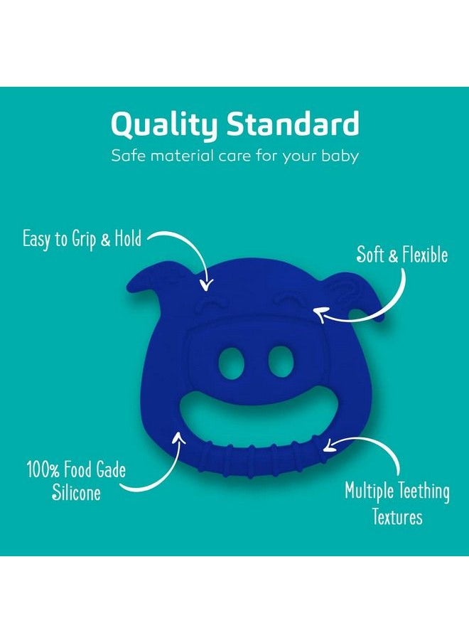 BuddsBuddy 100% Bpa Free Soft Silicone Baby Teether For 3 To 6 Babies (Zuzu Blue)  - Image 5