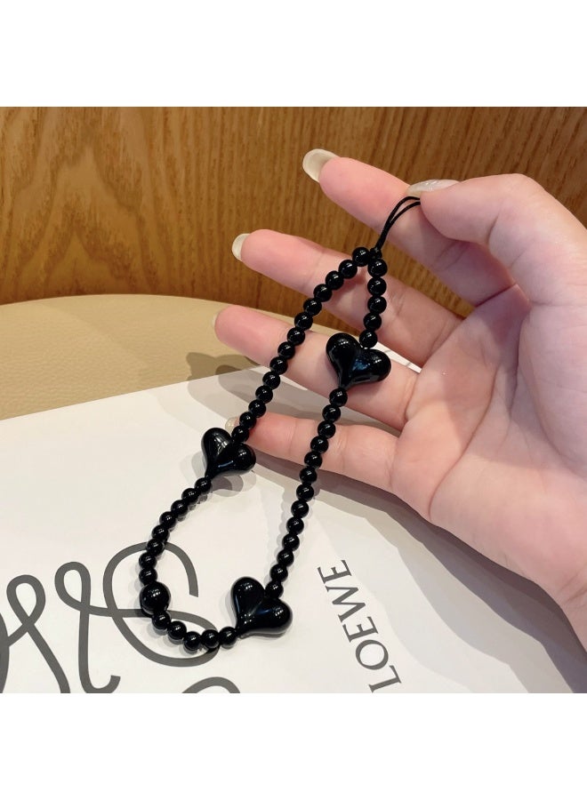 NIBEMINENT Beaded Phone Lanyard, Anti Lost Removable Wrist Strap, Cartoon Handcrafted Bead Stringing Bracelet Pendant, Phone Keychain Lanyard - Image 1