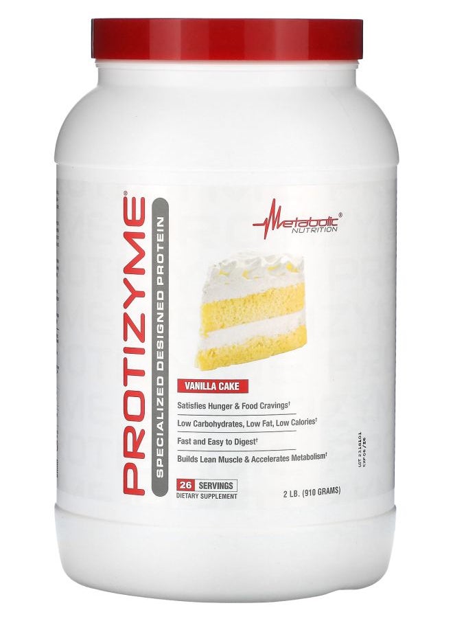 Metabolic Nutrition Protizyme Specialized Designed Protein Vanilla Cake 2 lb (910 g) 