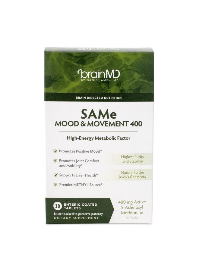 BRAINMD Dr Amen Same Mood & Movement 400-30 Tablets - Promotes Emotional Balance, Liver Health, Joint Comfort & Mobility - Gluten Free - 30 Servings - Image 1