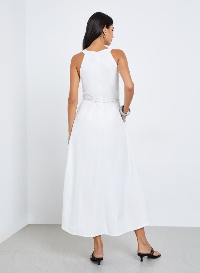 Styli White Floral Print Strappy Maxi Dress - Image 4