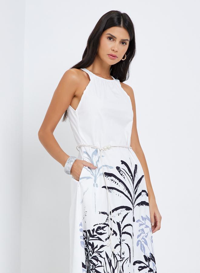 Styli White Floral Print Strappy Maxi Dress - Image 2