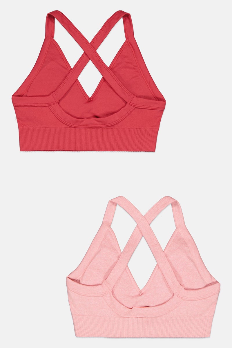 Comfort by Real Women 2 Pieces Grommet Detail Lightly Padded Bralette, Red - Image 2