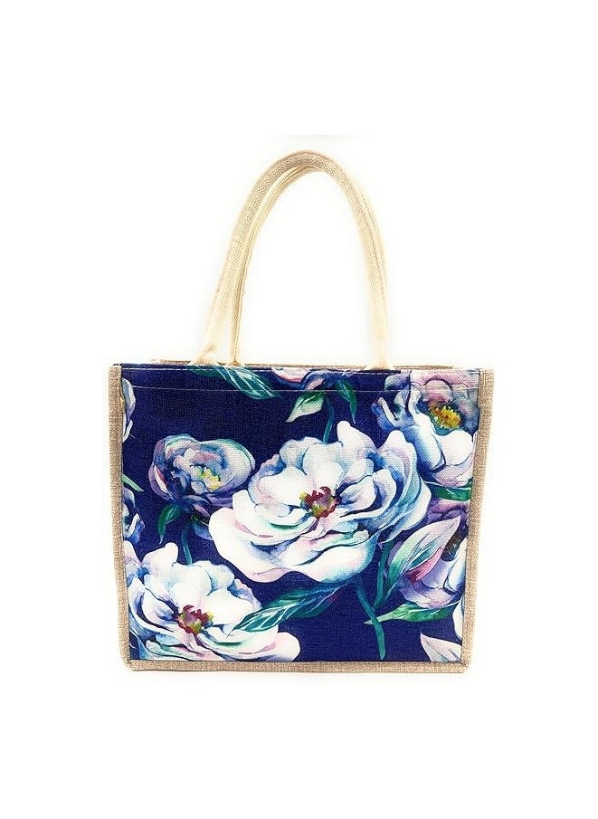 VIO Women Reusable Ecofriendly Handbag Multipurpose Canvas Tote Bag Souvenir Gift Bag Fashion Cloth Bag For Women Outdoor Bag for Shopping Grocery Outdoor Traveling Beach Picnic Dark Blue  - Image 2