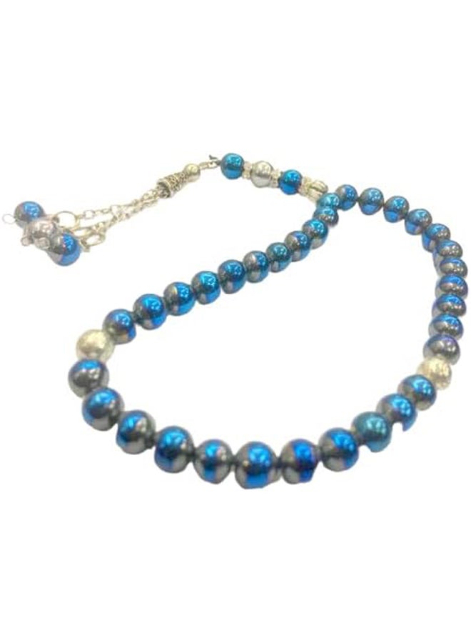 سبحة من تصميماتنا الخاصة بأحجار التنجستين الطبيعي الرائع 33 حبة بخيط مطاط قوي متعددة الاستخدامات مناسبة للجنسين - Image 1