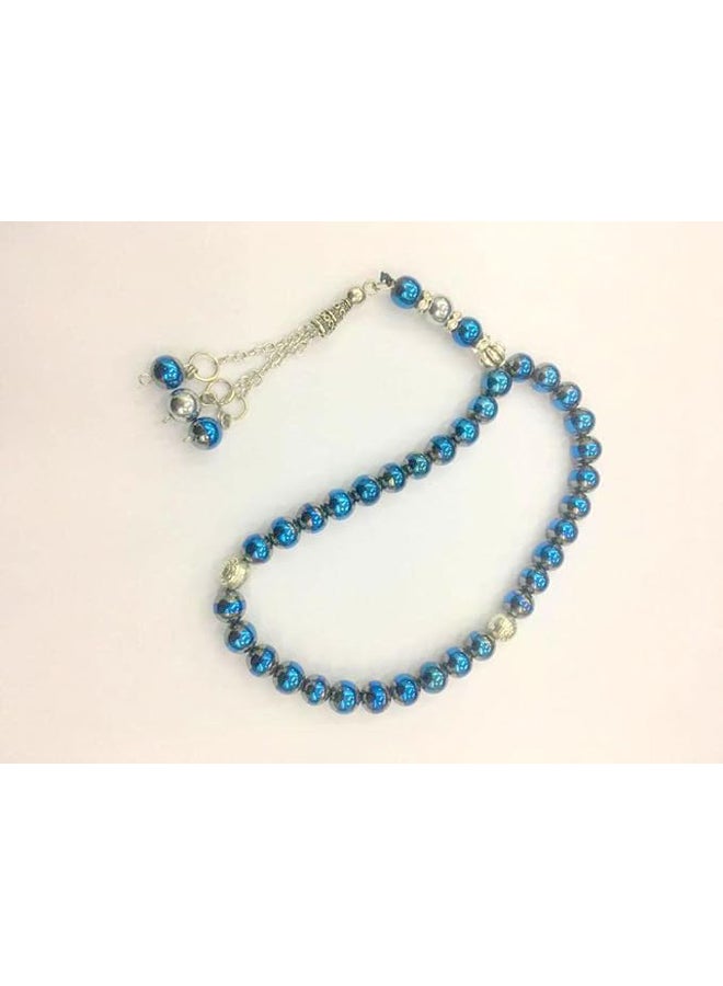 سبحة من تصميماتنا الخاصة بأحجار التنجستين الطبيعي الرائع 33 حبة بخيط مطاط قوي متعددة الاستخدامات مناسبة للجنسين - Image 2