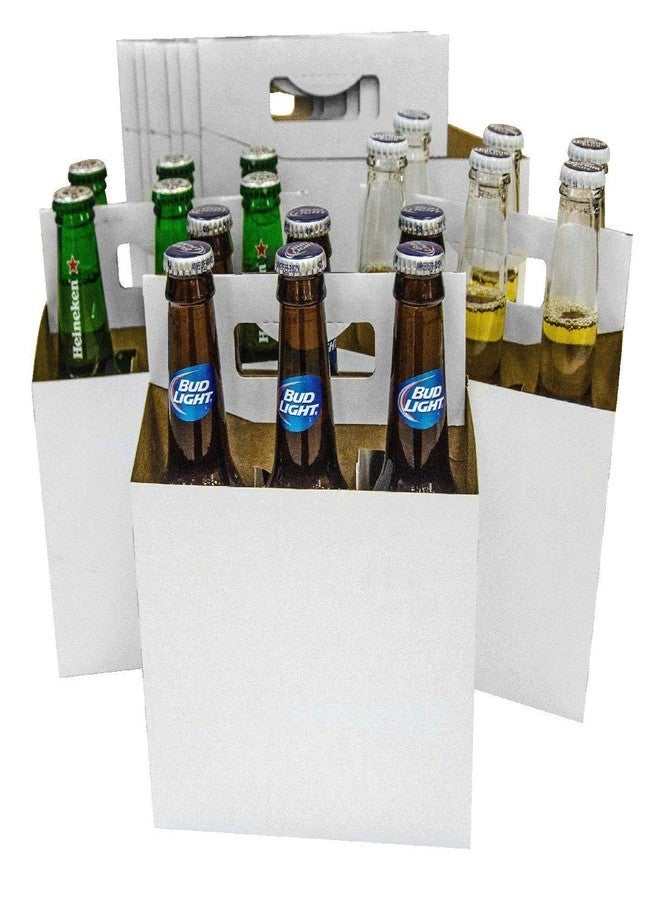 ICE N COLD 6pk Cardboard Carrier (White, 50ct) | Holds 6pk 12oz Bottles - Image 4