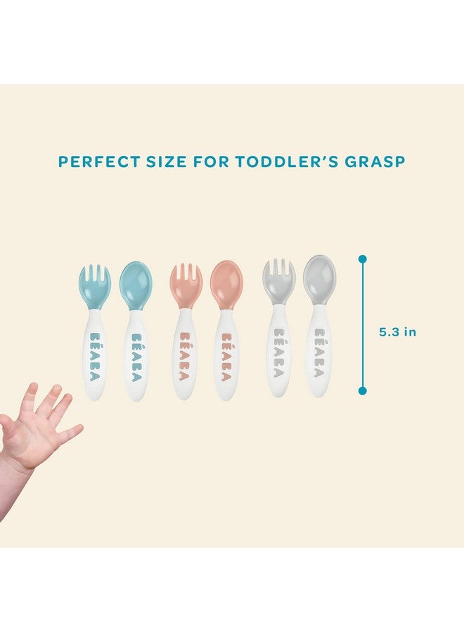 BEABA Toddler Self Feeding Cutlery And Utensils Baby Spoons And Forks Baby Essentials 10 Pack Assorted - Image 2