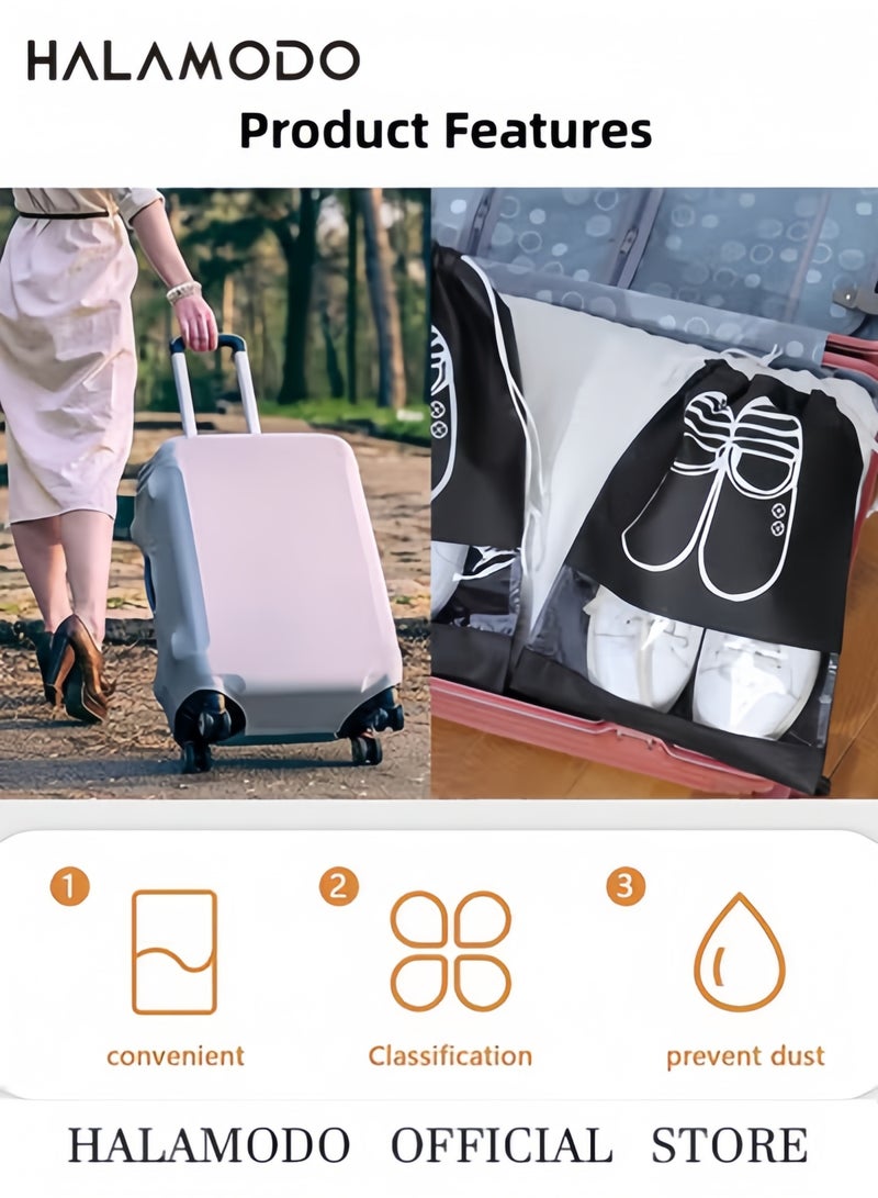 Halamodo Portable Travel Shoe Bags Shoe Organizer Space Saving Storage Bags Dustproof Drawstring Shoes Pouch Packing Organizers for All Shoes - Image 2