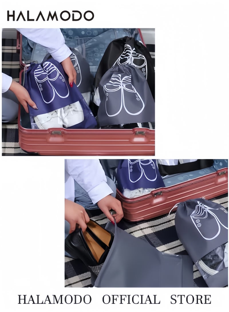 Halamodo Portable Travel Shoe Bags Shoe Organizer Space Saving Storage Bags Dustproof Drawstring Shoes Pouch Packing Organizers for All Shoes - Image 4