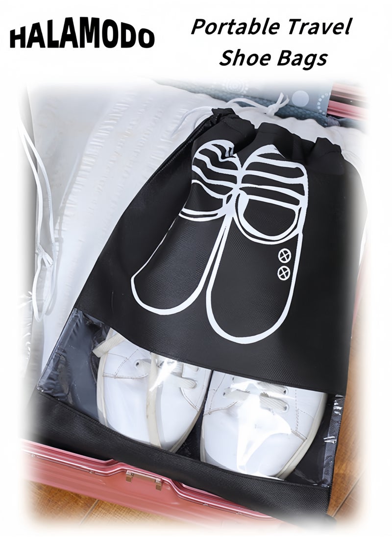 HALAMODO Portable Travel Shoe Bags Shoe Organizer Space Saving Storage Bags Dustproof Drawstring Shoes Pouch Packing Organizers for All Shoes  - Image 1