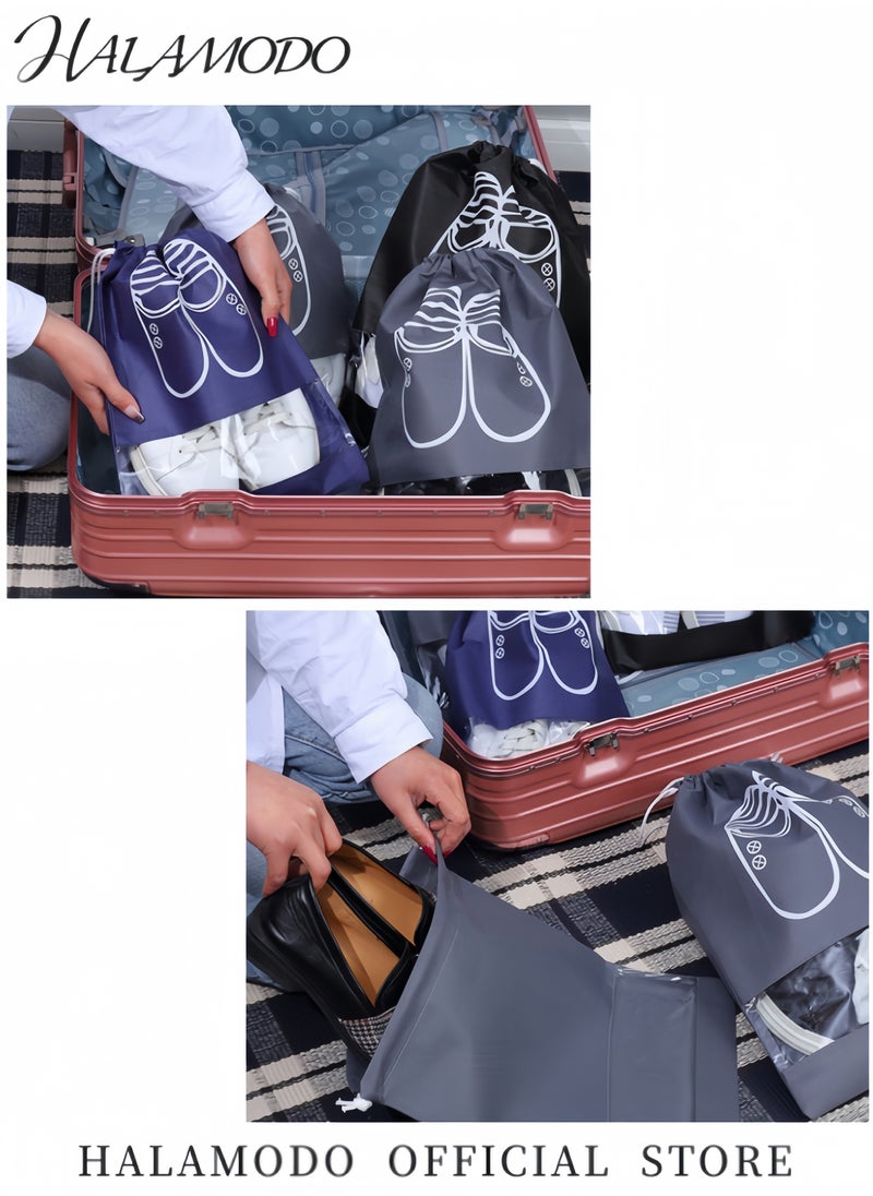 HALAMODO Portable Travel Shoe Bags Shoe Organizer Space Saving Storage Bags Dustproof Drawstring Shoes Pouch Packing Organizers for All Shoes  - Image 4