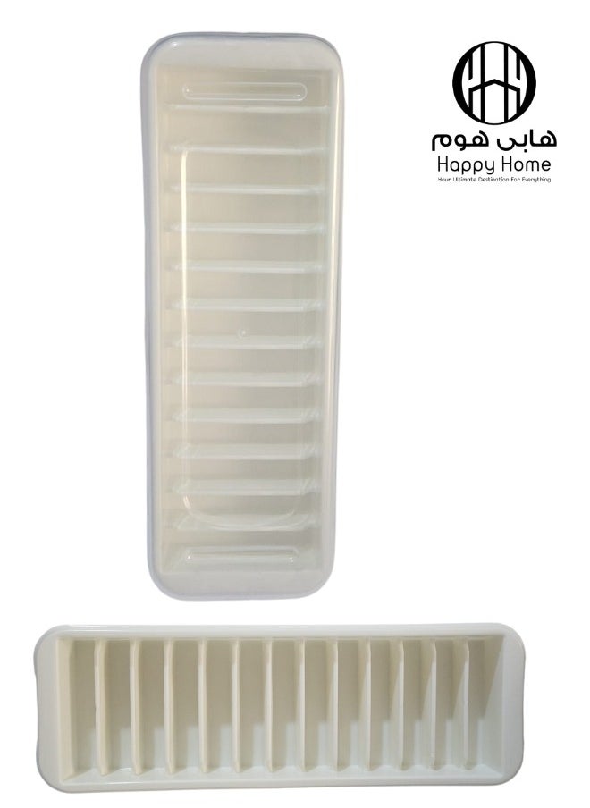 هابي هوم 1 قطعه من قالب ثلج طويل بغطاء 13 فتحات مثالي للزجاجات والأكواب الضيقة  - Image 1