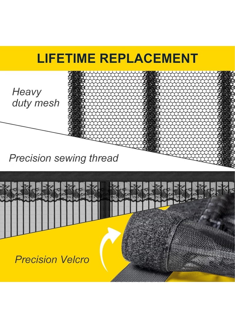 AWALOR Magnetic Fly Screen Door Heavy Duty Bug mesh Curtain with Powerful Magnets and Full Frame Magic Tape Insect Protection Door no Gap Keep Bugs Out 110 x 220 cm Black  - Image 3