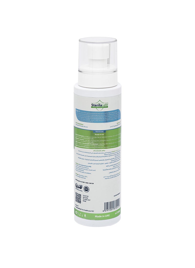 Sterilasafe - Sterilasafe Pure HP Food Grade, Hydrogen Peroxide 3%, H2O2, First Aid Antiseptic Spray, 250 ml - Image 1