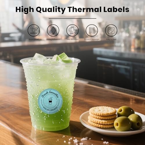 FINDAT Blue Round Thermal Labels 1.5 Inch Vinyl Circle Waterproof Direct Printer Sticker Self-Adhesive Perforated Name Tag for Logo DIY QR Design Office Address 500 PCS - Image 4