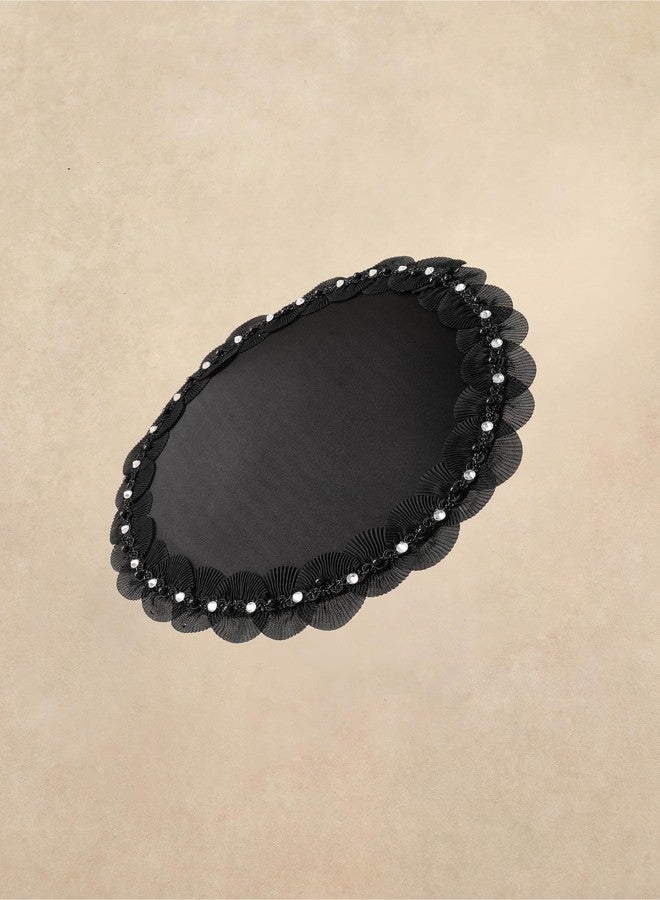 كوكو لاند قبعات كوكولاند النسائية الأنيقة - قبعة ديربي مسطحة أنيقة مع مشبك شعر للحفلات، لون أسود - Image 2
