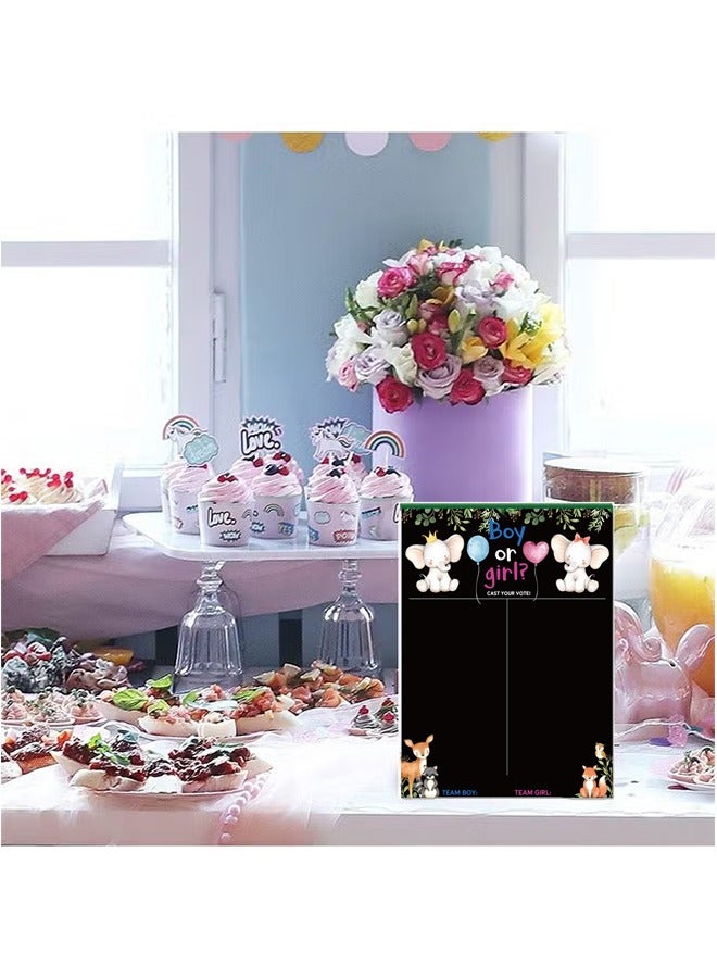 Baby Gender Reveal Board, Party Supplies Kit with Decorations Games Voting Poster Board Stickers, 18Pcs Boy and Girl Stickers for Party Guests Cast Your Vote Game - Image 2