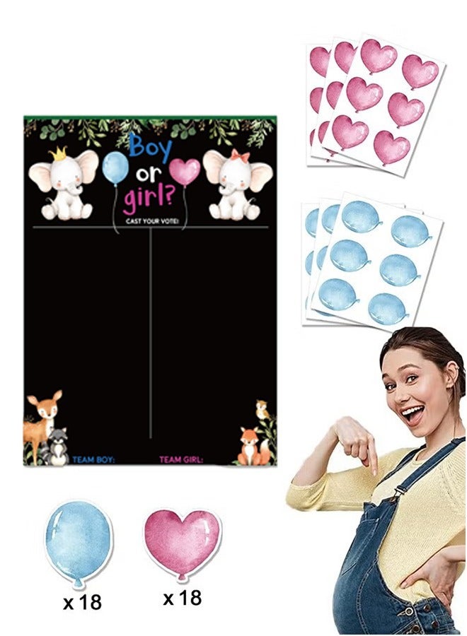 Baby Gender Reveal Board, Party Supplies Kit with Decorations Games Voting Poster Board Stickers, 18Pcs Boy and Girl Stickers for Party Guests Cast Your Vote Game - Image 3