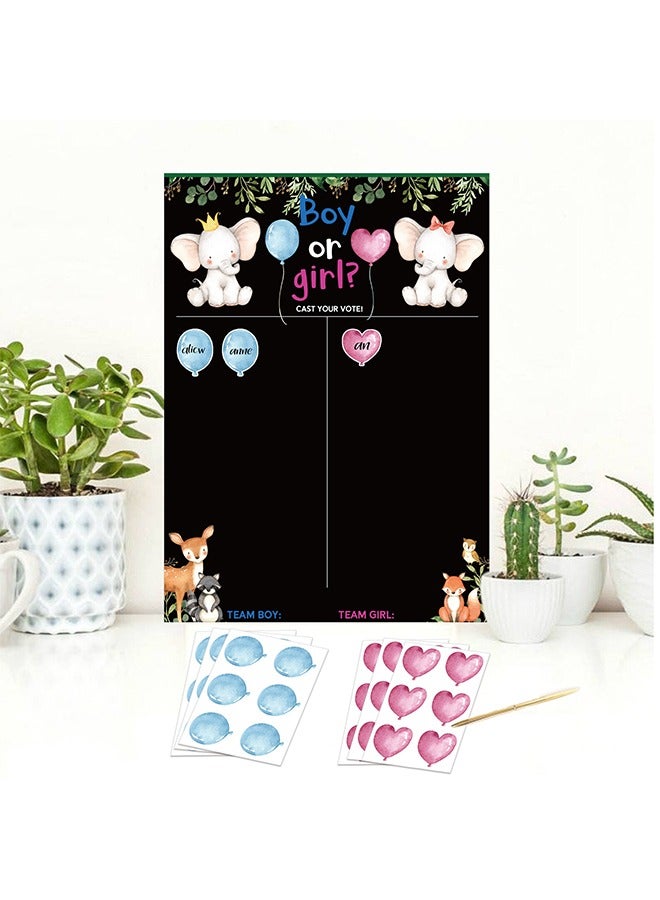 Baby Gender Reveal Board, Party Supplies Kit with Decorations Games Voting Poster Board Stickers, 18Pcs Boy and Girl Stickers for Party Guests Cast Your Vote Game - Image 4