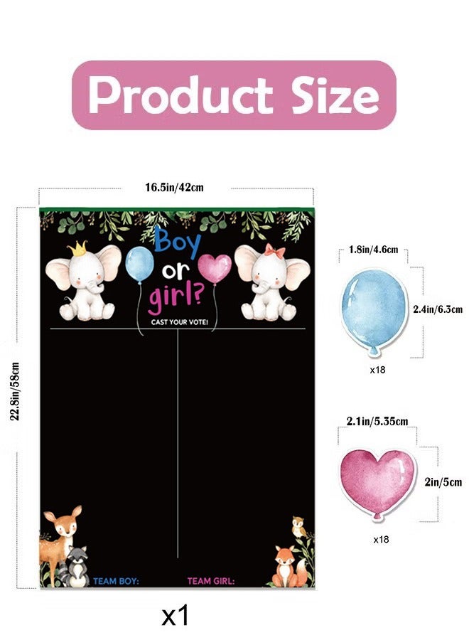 Baby Gender Reveal Board, Party Supplies Kit with Decorations Games Voting Poster Board Stickers, 18Pcs Boy and Girl Stickers for Party Guests Cast Your Vote Game - Image 5