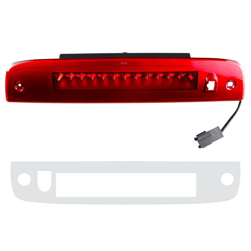 for 20032016 Ford Expedition Lincoln Navigator LED 3rd Third Brake Light High Mount Stop Lamp Chrome Housing Red Lens