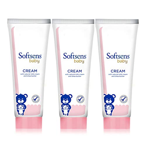 Softsens Baby Face & Body Cream with Shea Butter 100g each (Pack of 3 x 100g) | Enriched with Natural Milk Cream & Vitamin E | Ultra-Mild, Hypoallergenic & Paraben-Free Moisturizer for Newborns - Image 1