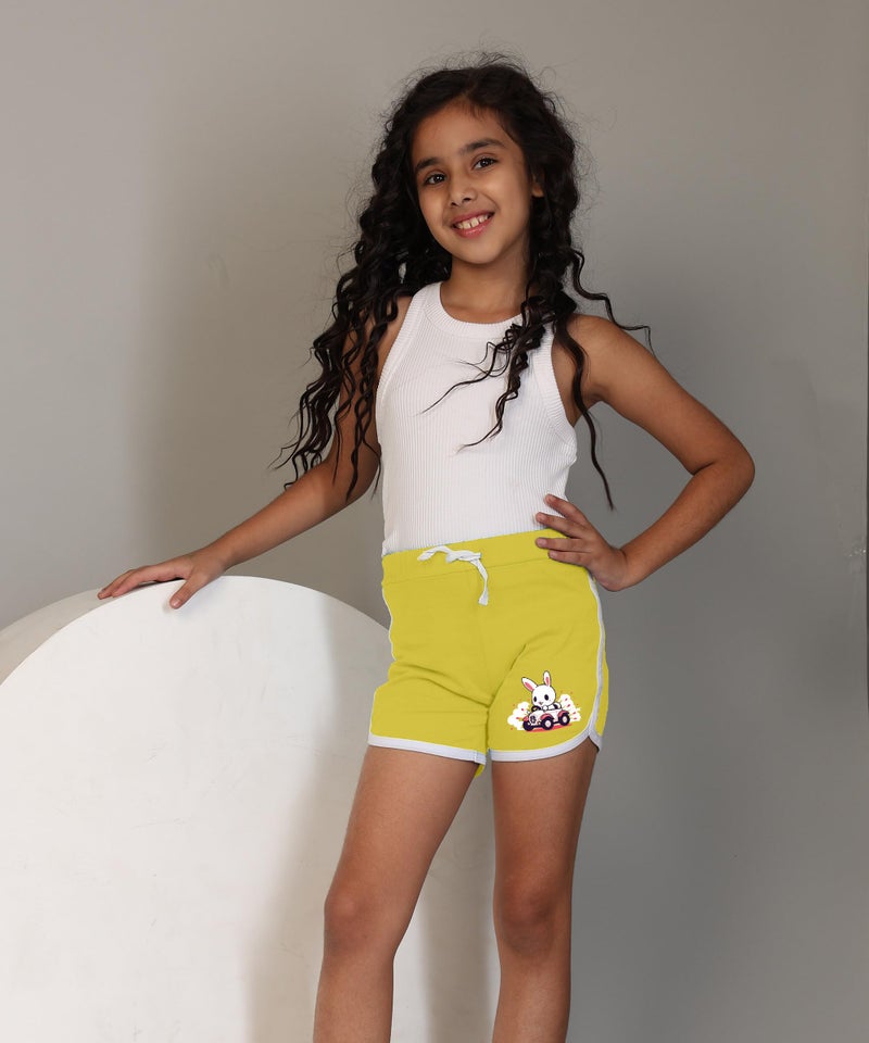 KYDA KIDS® Girls Cotton Printed Regular Fit Shorts - Multicolor (Pack of 3) - Image 3
