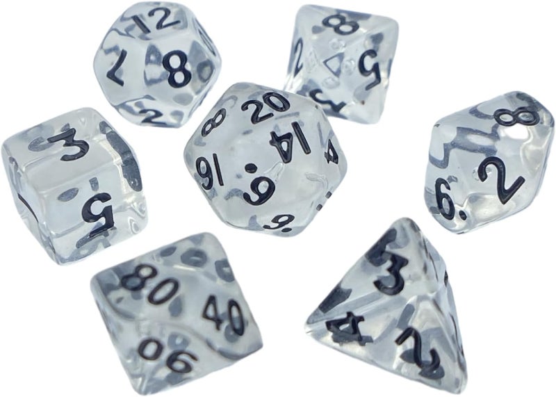 Polyhedral Acrylic Dice Set Portable Vintage Tabletop Game Decoration Color E - Image 1