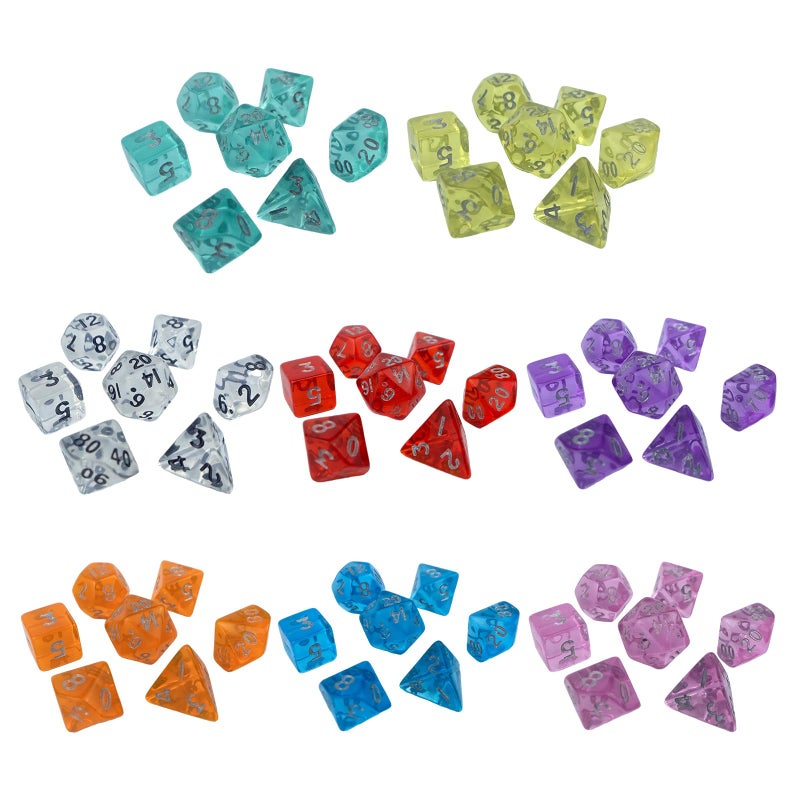 Polyhedral Acrylic Dice Set Portable Vintage Tabletop Game Decoration Color E - Image 5