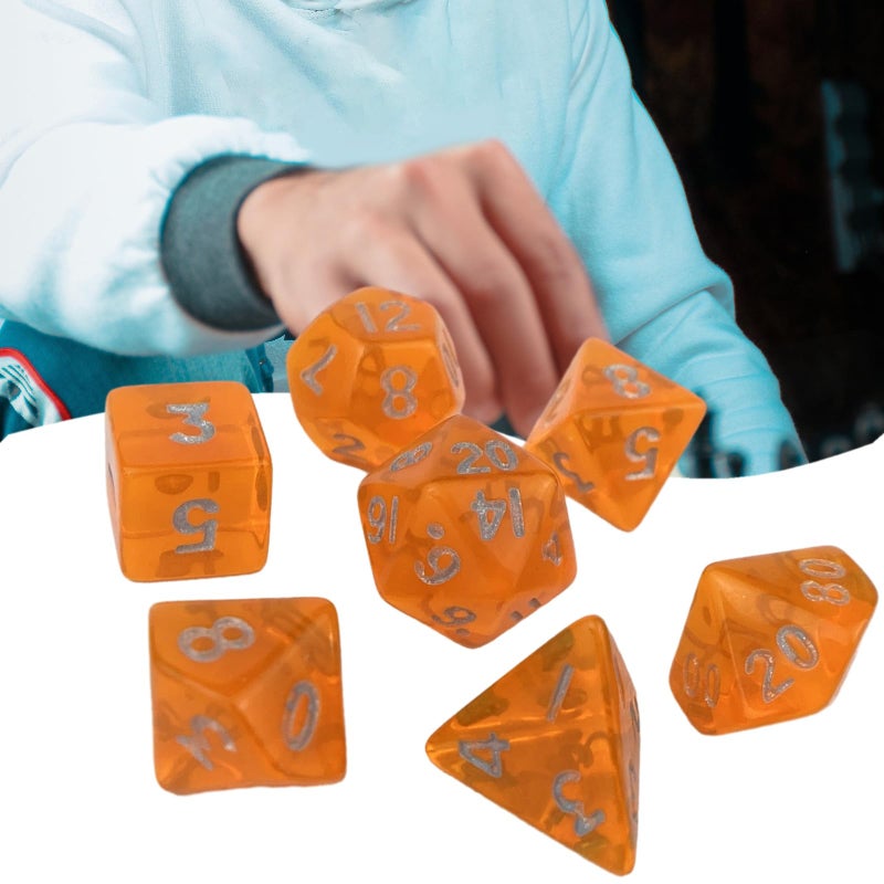 Polyhedral Acrylic Dice Set Portable Vintage Tabletop Game Decoration Color E - Image 3