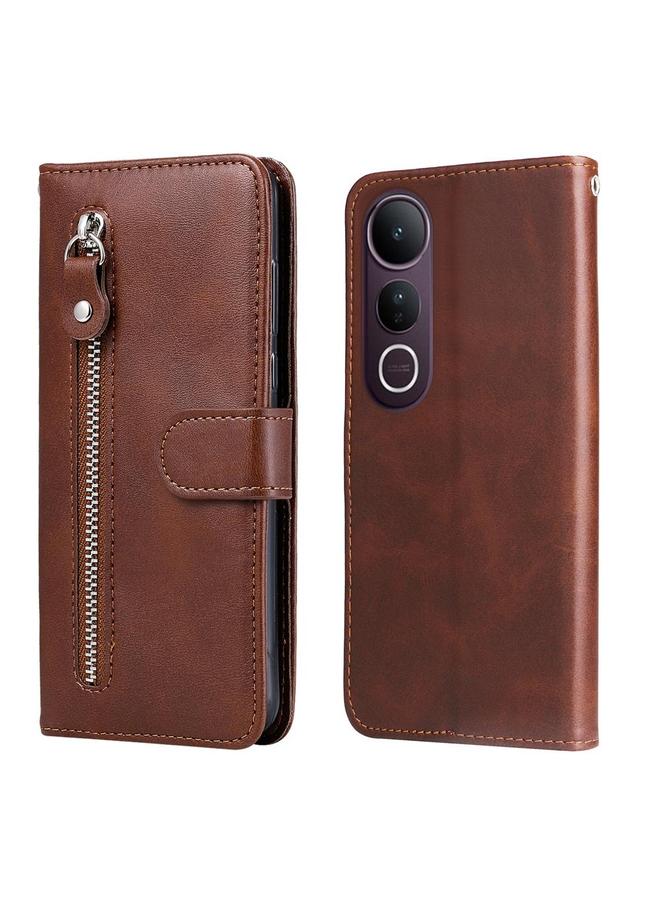 The Bros Case For vivo V50 Lite 4G / 5G Fashion Calf Texture Zipper Leather Phone Case