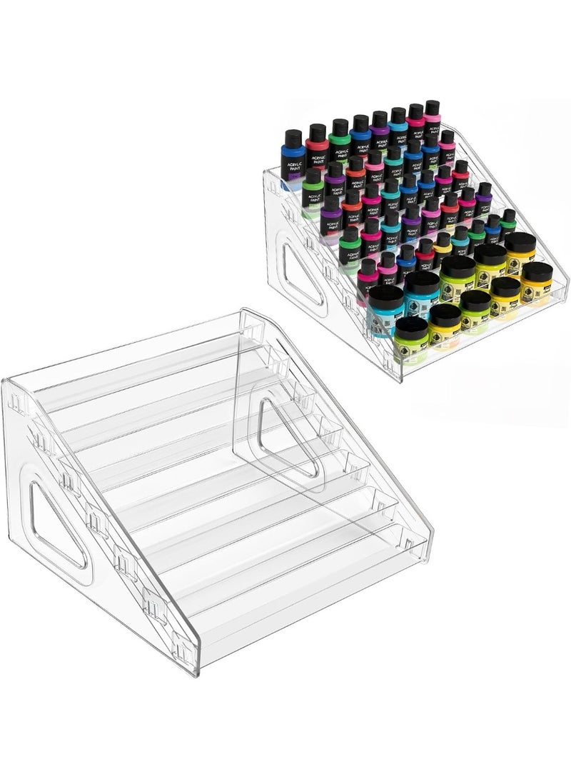 سبيس شوب منظم أكريليك بسبع طبقات، منظم زجاجات طلاء، حامل طلاء أظافر، حامل أعمال يدوية، حامل أحبار وألوان طعام. - Image 1